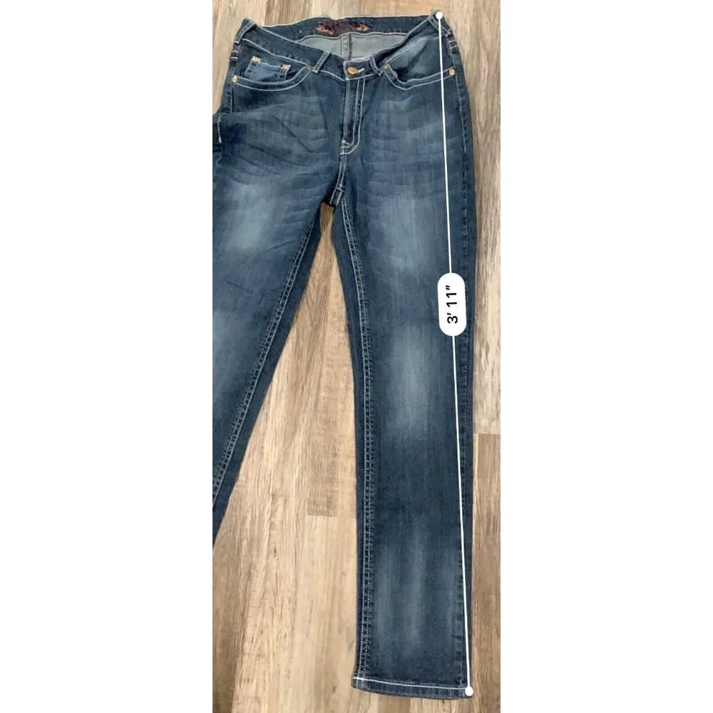 Philanthropic Jeans Womens Size 16 Blue Denim Straight Leg Mid Rise Medium Wash - Picture 13 of 14